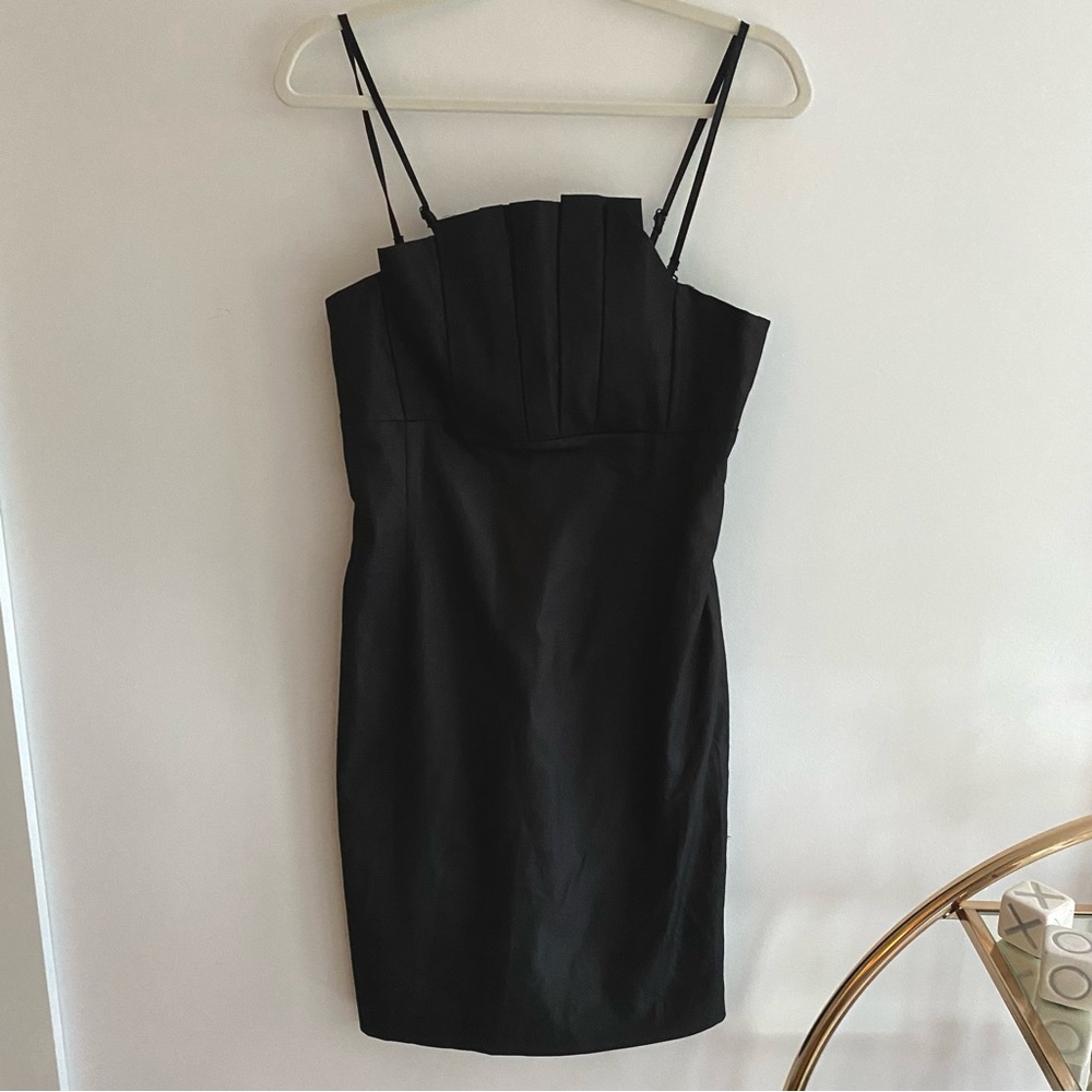Vero Moda Little Black Dress with Spaghetti Straps and Pleats